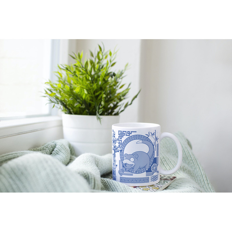 Character Coffee Mug  11oz Coffee Mug  Nerdy Gift Idea  Blue Willow Inspired  Pokemon Gift  Slowpoke Mug  Butterfree Caterpie Mug - 5.jpg