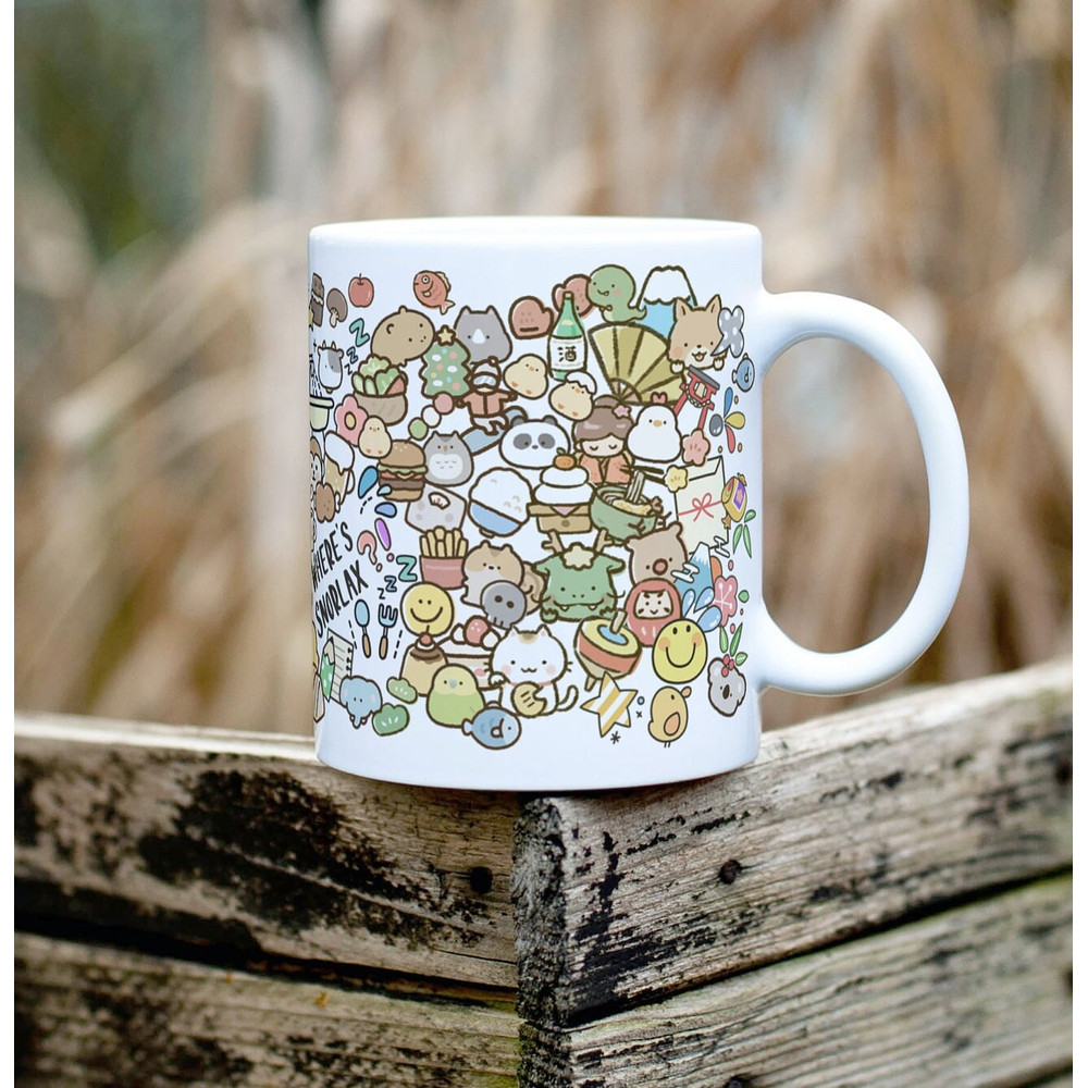 Character Coffee Mug  11oz Coffee Mug  Nerdy Gift Idea  Where's Waldo Inspired  Pokemon Gift  Snorlax Coffee Mug  Snorlax Mug - 1.jpg