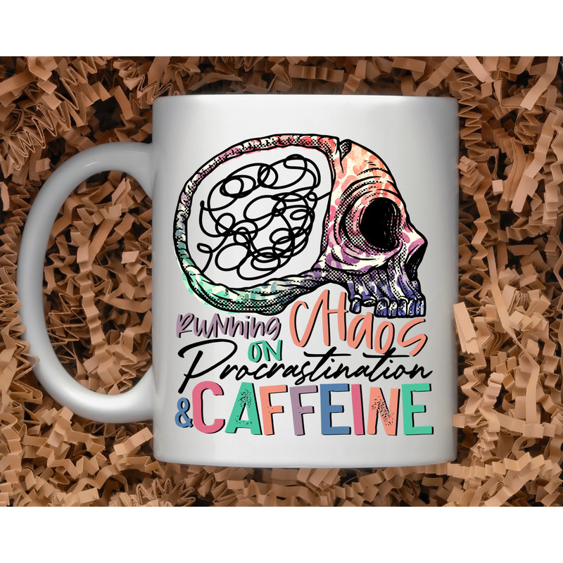 Sarcastic Coffee Mug 11 or 15oz Coffee Mug Snarky Gift Idea Chaos Caffeine Mug Chaos Procrastination Caffeine Mug - 1.jpg