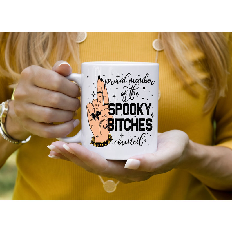 Sarcastic Coffee Mug, 11 or 15oz coffee mug, snarky gift idea witchy mug, spooky bitches club mug - 3.jpg