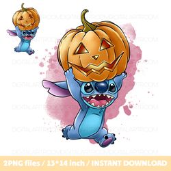 Halloween Stitch 2 Png sublimation design Clipart Illustration