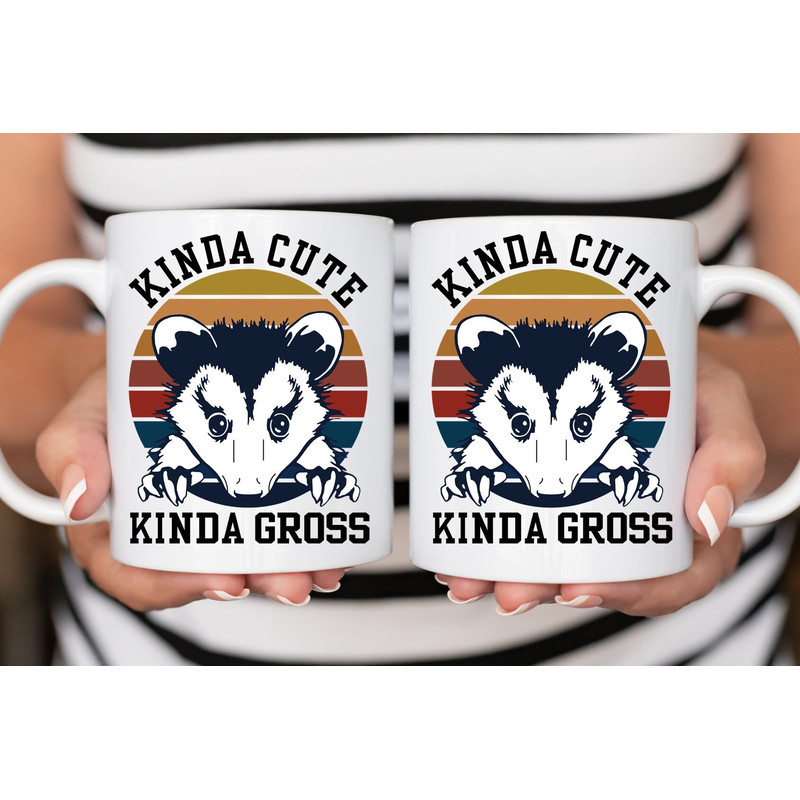 Sarcastic Coffee Mug, 11 or 15oz coffee mug, snarky gift idea, kinda cute kinda gross, possum mug - 2.jpg