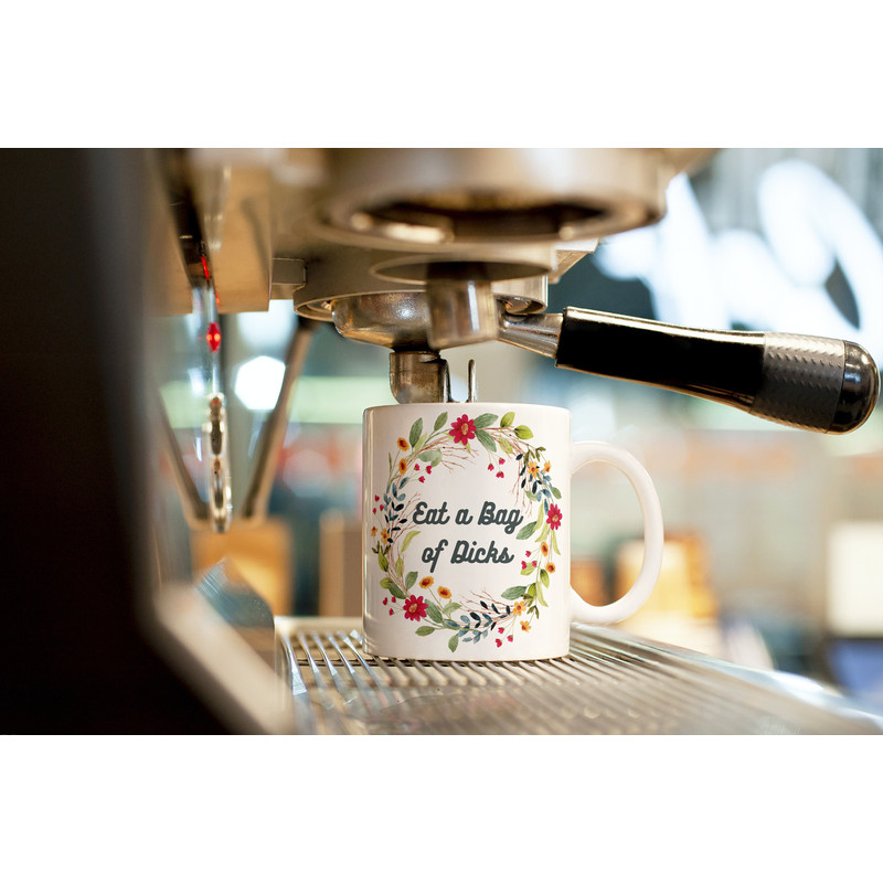 Sarcastic Coffee Mug, 15oz coffee mug, Eat a Bag of Dicks, Sarcastic Coffee Mug, Funny Tea Cup, Rude Coffee Gift, Floral Design, 11oz mug - 5.jpg