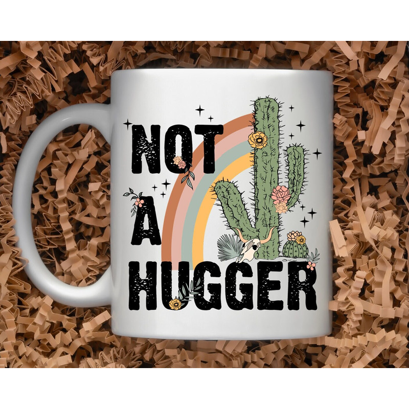 Sarcastic Coffee Mug, 15oz coffee mug, snarky gift idea, cactus mug, not a hugger mug, introvert gift idea - 1.jpg