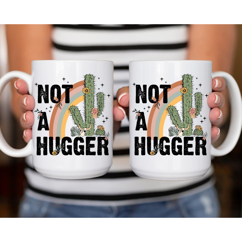 Sarcastic Coffee Mug, 15oz coffee mug, snarky gift idea, cactus mug, not a hugger mug, introvert gift idea - 2.jpg