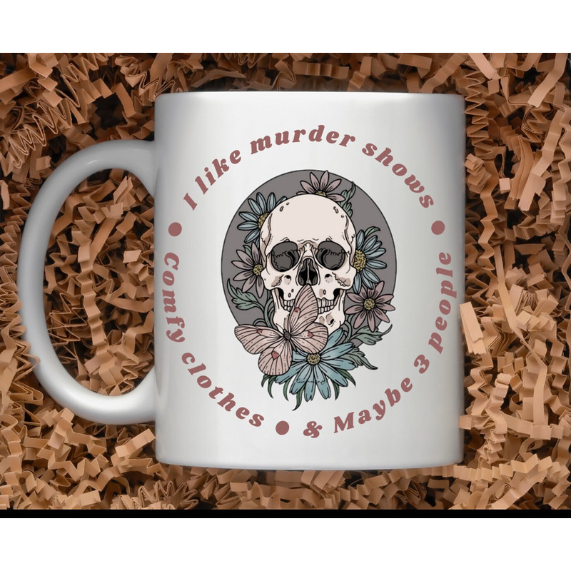 Spooky Coffee Mug 11 or 15oz Coffee Mug Halloween Mug Comfy Clothes Murder Shows Mug Introvert Gift Idea - 1.jpg