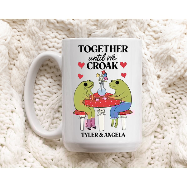 Frog Mug - Custom Frog Mug - Coffee Mug - Valentine's Day Frog Gift - Anniversary Gift Idea - Custom Coffee Mug - Kawaii Mug - Couples Mug - 1.jpg