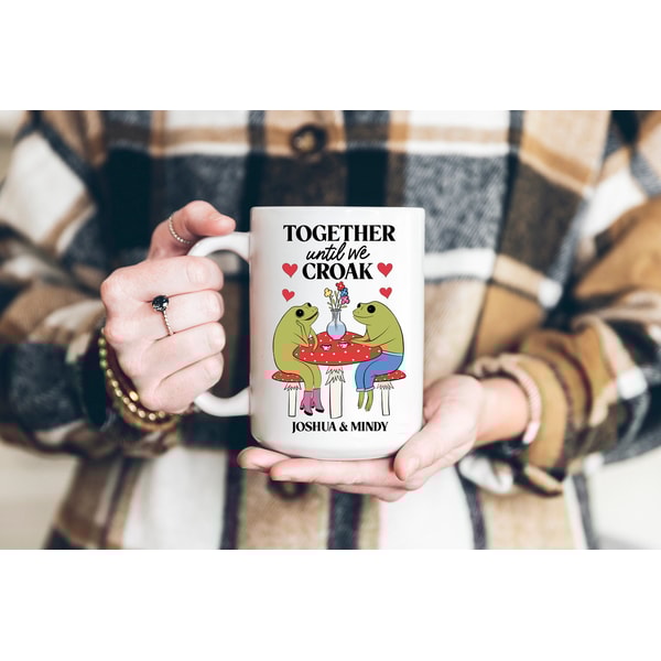 Frog Mug - Custom Frog Mug - Coffee Mug - Valentine's Day Frog Gift - Anniversary Gift Idea - Custom Coffee Mug - Kawaii Mug - Couples Mug - 6.jpg