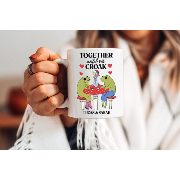 Frog Mug - Custom Frog Mug - Coffee Mug - Valentine's Day Frog Gift - Anniversary Gift Idea - Custom Coffee Mug - Kawaii Mug - Couples Mug - 7.jpg