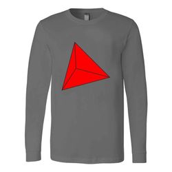 tetra minimal tetrahedron house triangle sacred geometry platonic solids five elements fire long sleeve t-shirt