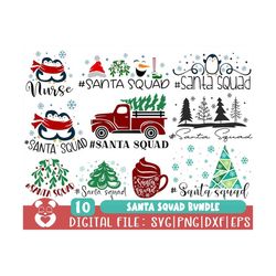 santa squad svg, christmas svg, nurse svg, kids christmas svg, elf, santa hat svg, reindeer svg, snowman svg, christmas