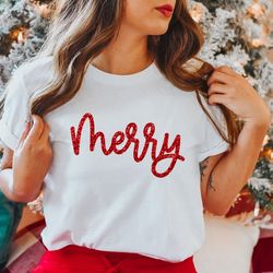 merry christmas shirt, glitter merry christmas t-shirt, holiday shirts women, merry christmas, christmas tshirt, christm