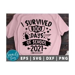 i survived 100 days of school 2021 svg dxf eps png teacher svg lunch lady sign mask 100 days virtual online 100 days of school cricut cameo