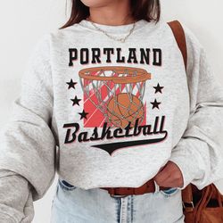 vintage portland basketball sweatshirt t-shirt, portland blazer basketball crewneck, portland basketball fan, retro blaz