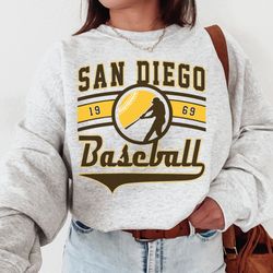 vintage san diego padre crewneck sweatshirt t-shirt, padres est 1969 sweatshirt, san diego baseball game day shirt, retr