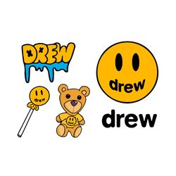 justin bieber drew house logo svg bundle, trending svg, drew house svg, drew house logo, drew house bear, drew fashion b
