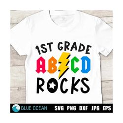 first grade rocks svg, 1st grade rocks svg, first grade shirt, back to school svg, first day of school svg