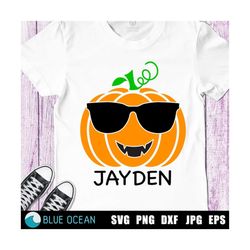 cool pumpkin svg, boy pumpkin with sunglasses svg, kids halloween svg