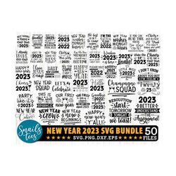 new year 2023 svg bundle happy new year svg, cheers 2023 saying, sublimation, happy new year clip art, new year's eve qu