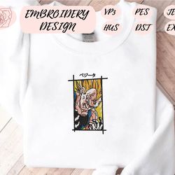 majin vegeta embroidery designs | pes dst jef files instant download, digital download, embroidery design