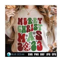 merry christmas svg, christmas svg, groovy christmas png, merry christmas 2023
