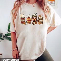 harry fall coffee comfort color shirt, halloween coffee shirt, pumpkin spice latte iced warm autumn harry potter coffee