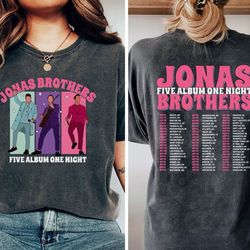 jonas brothers double sided comfort color shirt, jonas brothers tour shirt, concert 2023 retro unisex gift, jonas brothe