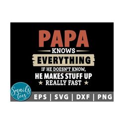 papa knows everything happy father's day svg eps dxf png father survived 2020  funny daddy quote svg tshirt daddy dad gr