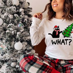 funny christmas long-sleeve,  christmas sweatshirt, meowy christmas sweaters, catmas shirt, cat lover sweatshirt, cute c