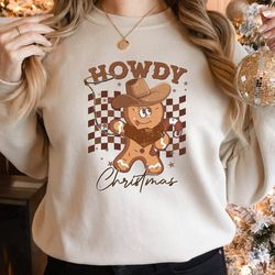 howdy christmas sweatshirt, retro christmas sweatshirt, retro cowboy sweater, howdy sweatshirt, western sweatshirt, gift