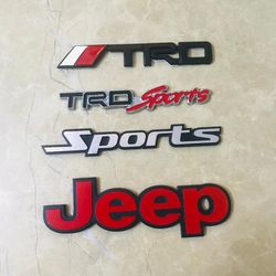 TRD, TRD Sports, Sports And Jeep 4 Piece Emblems