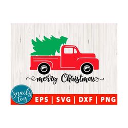 christmas truck svg eps dxf png christmas tree svg vintage truck svg merry christmas svg red truck cut file for cricut c