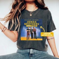 custom jonas brothers five albums one night shirt, jonas brothers concert shirt, joe jonas homage, jonas brothers, five