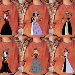 disney princess characters halloween comfort color shirts, disneyland princess shirts, disney halloween balloon shirts,