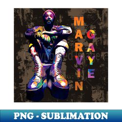 MARVIN GAYE POPART DARK BACKGROUND - PNG Transparent Digital Download File for Sublimation - Revolutionize Your Designs