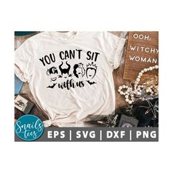 you can't sit with us svg png halloween svg ursula svg, evil queen maleficent cruela svg sublimation png design cut file