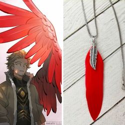 Keigo Takami necklace Hawks feather necklace My hero academia Anime cosplay costume BNHA/MHA Red hawk wing Gift for him