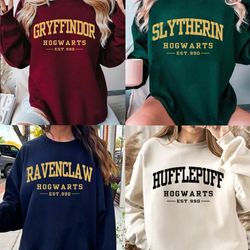 vintage hogwarts sweatshirts, wizard sweatshirt, wizarding world sweatshirt, hogwarts house sweatshirt, magic world swea