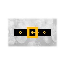 Holiday Clipart: Black Large Santa Claus or Leprechaun Belt with Golden Yellow Buckle and Holes Layers - Digital Download SVG & PNG
