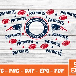 New England Patriots Full Wrap Template Svg, Cup Wrap Coffee 22