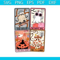ghost tarot card the ghouls girl retro halloween svg file