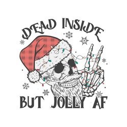 dead inside but jolly af santa skeleton svg file for cricut