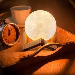 multicolor home decoration customised table lamps touch mood lights moon lamp small 3d led night light(us customers)