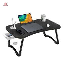 Portable Foldable Laptop Tray Table Multifunctional Laptop Bed Desk with USB Charge Port Cup Holder for Bed(US Customers