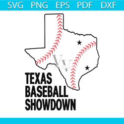 vintage texas baseball showdown map svg digital cricut file
