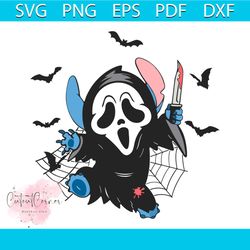 stitch scream halloween ghost face svg graphic design file