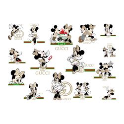 gucci mickey minnie mouse bundle svg - gucci svg - fashion logo svg - brand logo svg - file cut digital download