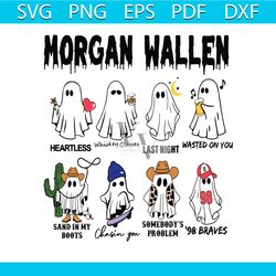 morgan wallen cute halloween ghost track list svg file