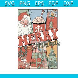 retro merry christmas santa claus svg graphic design file