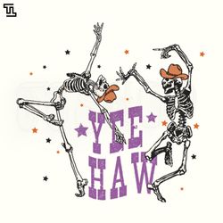 yee haw skeletons halloween png